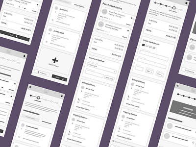 Checkout Process - Hi-Fi Mobile Wireframe - Enterprise LMS checkout checkout process information architecture interaction design mobile responsive shopping cart ui ux wireframe