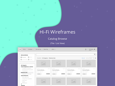 Catalog Browse enterprise application information architecture interaction design learning management system ui ux wireframe