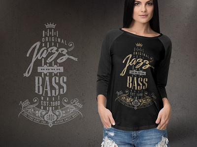 Jazz Bass T-Shirt bass design distressed jazz t shirt