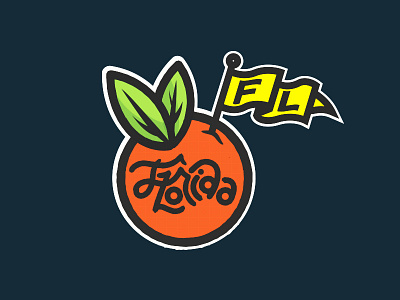 Greetings from Florida! art branding color draw dribbble fl florida illustration logo graphic design orange sketch
