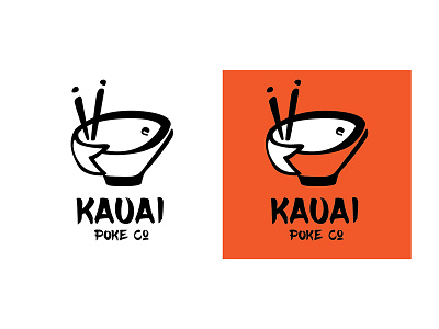 Logo Concept for a Poke Restaurant bowl fish graphic design illustrator logo poke restaurant