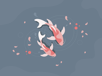 Koi art artwork carp design fish flat graphic design illustration illustrator koi koi fish vector vector art