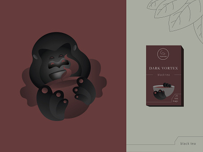 Dark Vortex | Tea Packaging (Black) art artwork brand branding design digital art digital illustration gorilla graphic design illustration illustrator monkey package packaging packaging design tea tea design tea packaging vector vector art