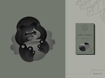 Dark Vortex | Tea Packaging (Green) art artwork brand branding design gorilla graphic design illustration illustrator monkey package packaging packaging design tea tea design tea packaging vector vector art