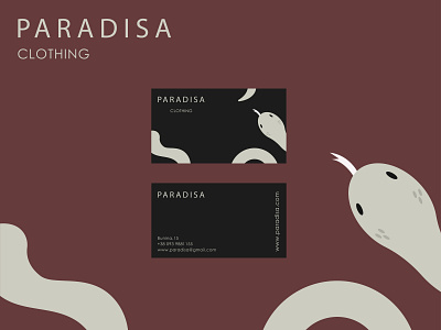 Paradisa Card (Snake) art artwork brand branding business card card design graphic design identity illustration illustrator logo logo design logos logotype snake vector vector art