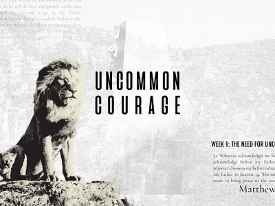 Uncommon Courage- Series Graphic church design grunge halftone lion series graphic texture
