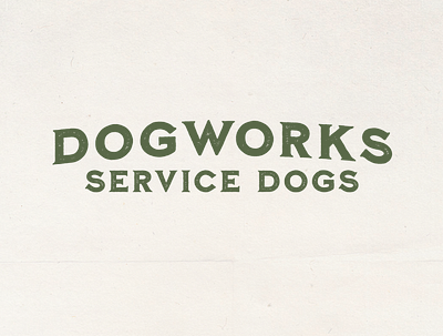 Dogworks Service Dogs Typography pt 3 brand identity branding dogs greenlogo orvis texturedlogo texturedtype typeonly typography typography logo