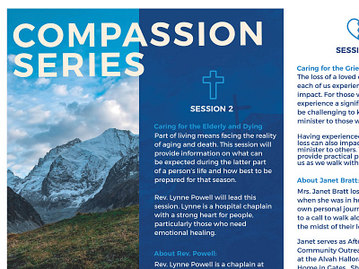 Compassion Series brand identity branding brochure design church branding church design church marketing mockup trifold brochure