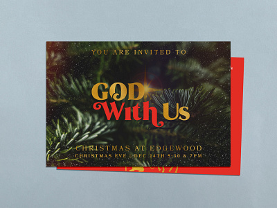Christmas Eve invite christmas christmas eve christmas invite church branding church logo gold print