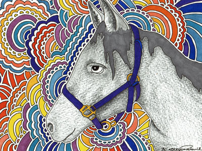 Drawing Meditation - Clémentine's Horse art bright color drawing meditation horse illustration marker pattern sharpie