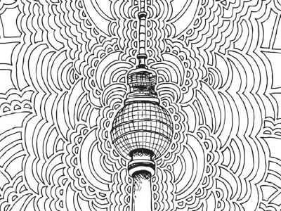 Drawing Meditation - Fernsehturm art berlin buildings color design drawing drawing meditation fernsehturm germany pattern sketch