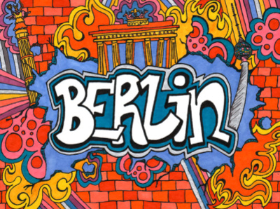 Berlin Graffiti art berlin berlin freelance cards design drawing germany handlettering illustration illustrator postcard poster design travel agency type typography