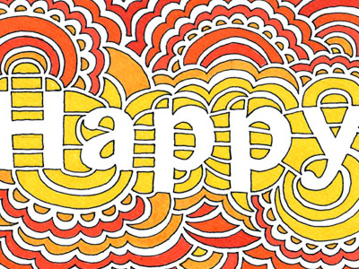 Happy Drawing Meditation abstract art drawing happy illustration orange pattern red typography warm yellow