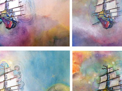 Mike's Tall Ship (the process) art fantasy illustration ocean painting sci fi ships space tallship water watercolor