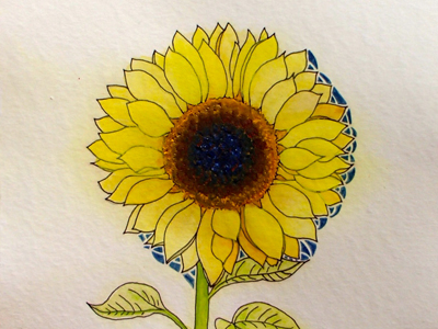 Sunflower Drawing Design