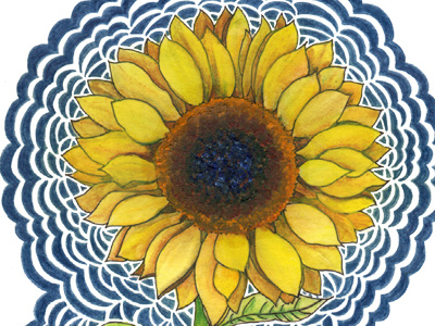 Sunflower Drawing Meditation (in progress) art drawing flower illustration painting spring sunflower