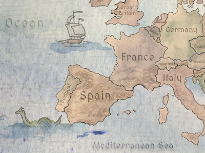 Illustrated Map of Europe 