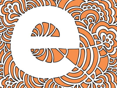 e alphabet art design drawing e illustration letters orange typography
