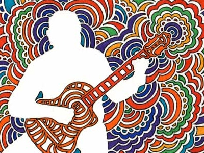 Guitar Player Drawing Meditation abstract art color design drawing drawing meditation guitar illustration music shapes