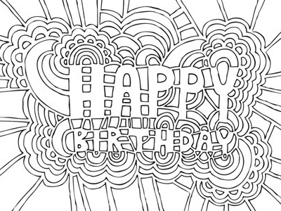 FREE 'Color Your Own KP Design Postcard' Download color coloring download draw free happy birthday illustration postcard