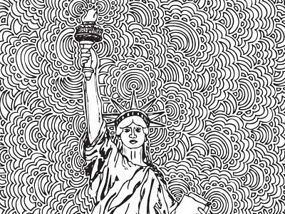 Statue of Liberty Drawing Meditation america architecture drawing drawing meditation illustration new york sketch statue of liberty usa