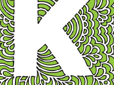 k abstract alphabet art design draw drawing green illustration k letters pattern typography