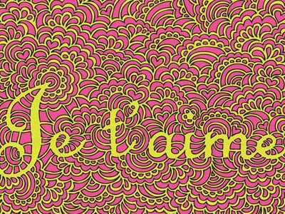 Je t'aime abstract art design drawing france french illustration pattern typography words