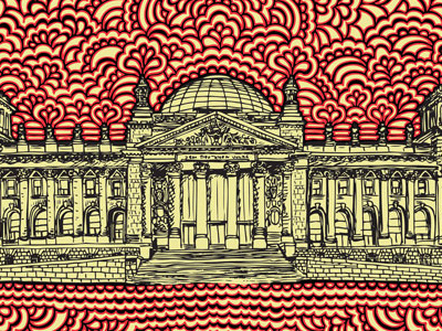 Reichstag Drawing Meditation (color versions) art berlin drawing drawing meditation germany illustration reichstag sketch travel