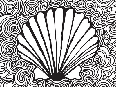 Scallop Shell Drawing Meditation abstract art design drawing illustration pattern pilgrimage scallop shell seashell spain