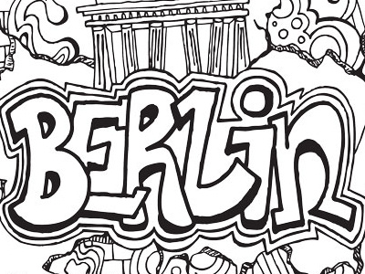 Berlin Graffiti Drawing Meditation berlin drawing germany graffiti illustration sketch travel typography
