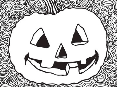 Pumpkin Drawing Meditation abstract art drawing halloween illustration ink october pumpkin