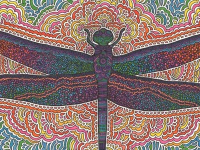 Dragonfly Drawing Meditation abstract color dragonfly drawing drawing meditation illustration pattern