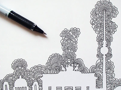 Berlin Skyline Drawing Meditation