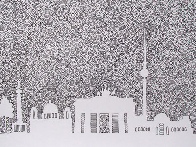 Berlin Skyline Drawing Meditation abstract berlin city life drawing drawing meditation illustration pattern skyline