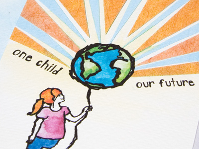 One Child, Our Future illustration non profit painting typography watercolor