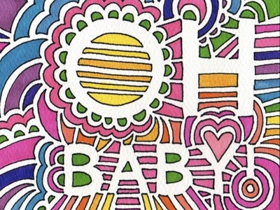 Drawing Meditation - Baby Card art baby cards design drawing drawing meditation patter typography