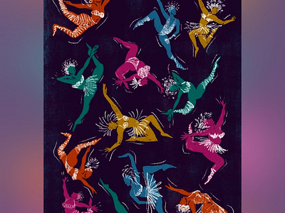 Dancers1 bodypositive dancers femininity hand drawn illustration pattern procreate