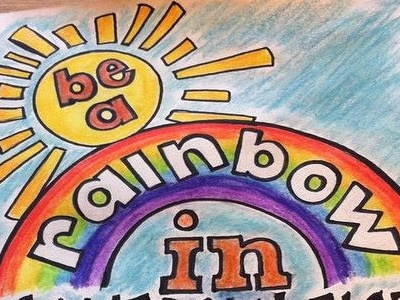 "be a rainbow in somebody else's cloud" lettering quote sketchbook typography