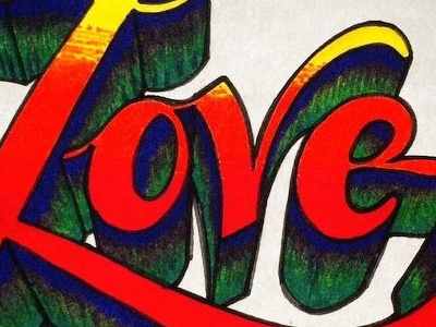 "Love" lettering sketchbook typography