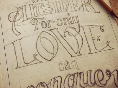 "War is not the answer" affirmation lettering lyrics music quote sketchbook typography wip