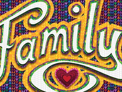 Colourful family affirmation lettering positive typography