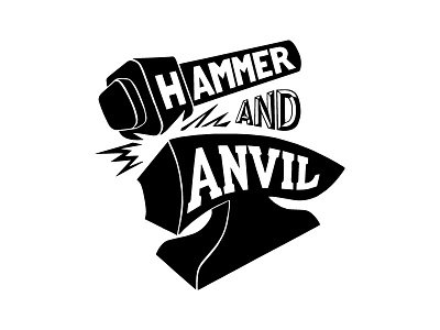 Hammer And Anvil Logo custom lettering logo logotype typography