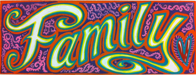 Colourful Family mixed media typography