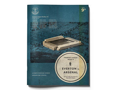 Alternative Matchday Programs! Goodison everton football print programme retro soccer vintage