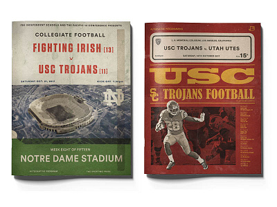 Throwback programs: College Football antique collegefootball cover graphicdesign magazine notredame progamme typography usc vintage