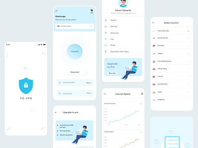 VPN app anonymous design mobile mobile app ui uipractice ux vpn