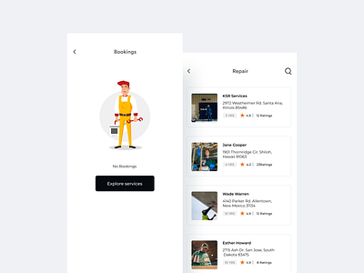 Services app - Zioservice mobileapp plumber repairing service service app service man uipractice ux