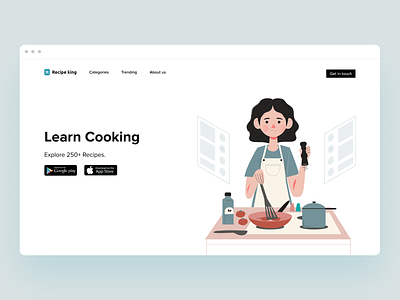 Web header - Recipe king chef cooking food food and drink foodie learn logo mobile app recipe recipe app recipe book recipe card web