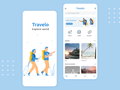 Travelo - Travel app adventure explore explorer hotel app hotel booking places travel travel agency travel app