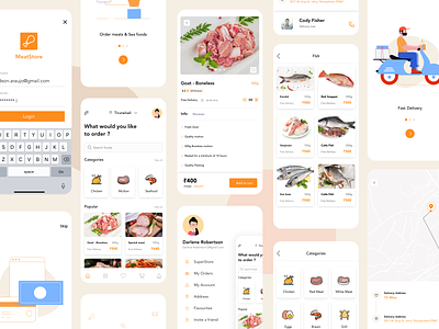 Delivery app - Meatstore booking booking app chicken delivery app delivery truck food app food delivery meat meatstore mutton order booking order management seafood store